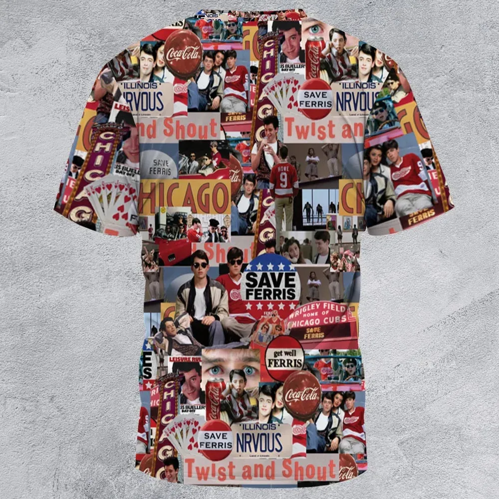 Vintage Aesthetic Ferris Bueller's Day Off All-Over Print Unisex T-Shirt - 3