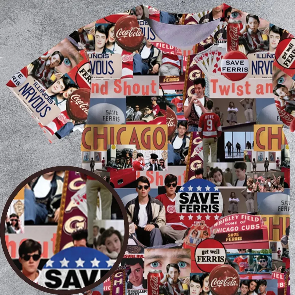 Vintage Aesthetic Ferris Bueller's Day Off All-Over Print Unisex T-Shirt - 4