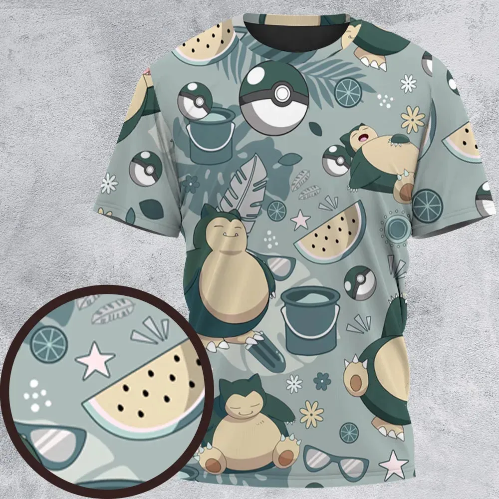 Summer Relax Snorlax Pokemon All-Over Print Unisex T-Shirt - 2