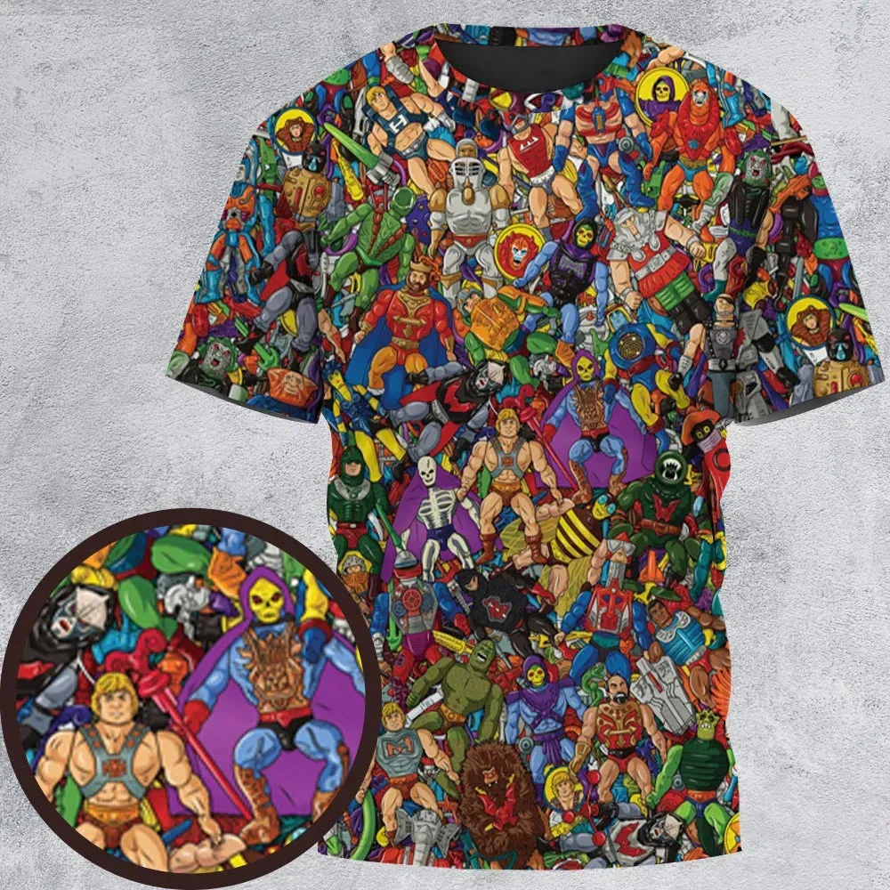 MOTU's Characters Figure Pattern He-man and The Masters of The Universe All-Over Print Unisex T-Shirt - 2