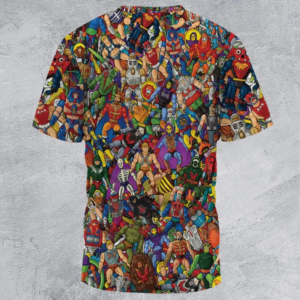 MOTU's Characters Figure Pattern He-man and The Masters of The Universe All-Over Print Unisex T-Shirt - 3