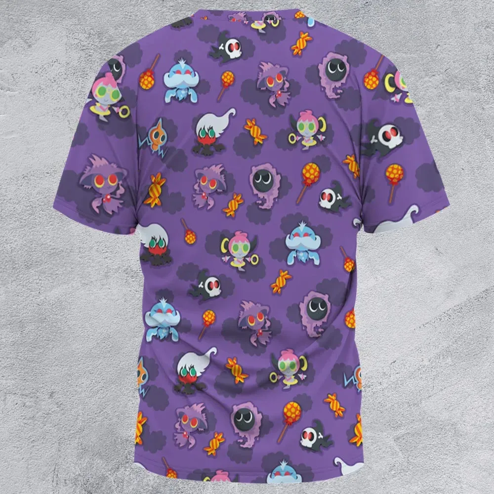 Team Purple Pokemon Pattern All-Over Print Unisex T-Shirt - 2