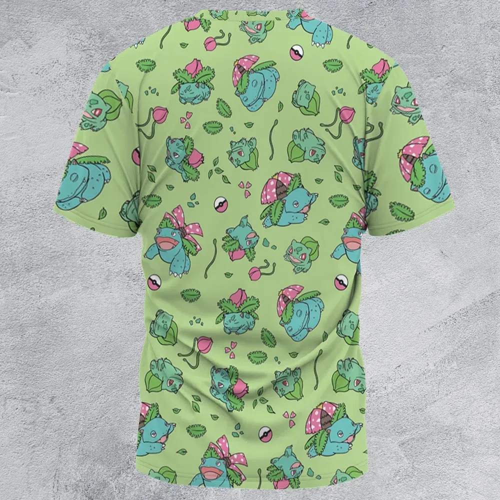 Venusaur Ivysaur and Bulbasaur Pokemon All-Over Print Unisex T-Shirt - 2