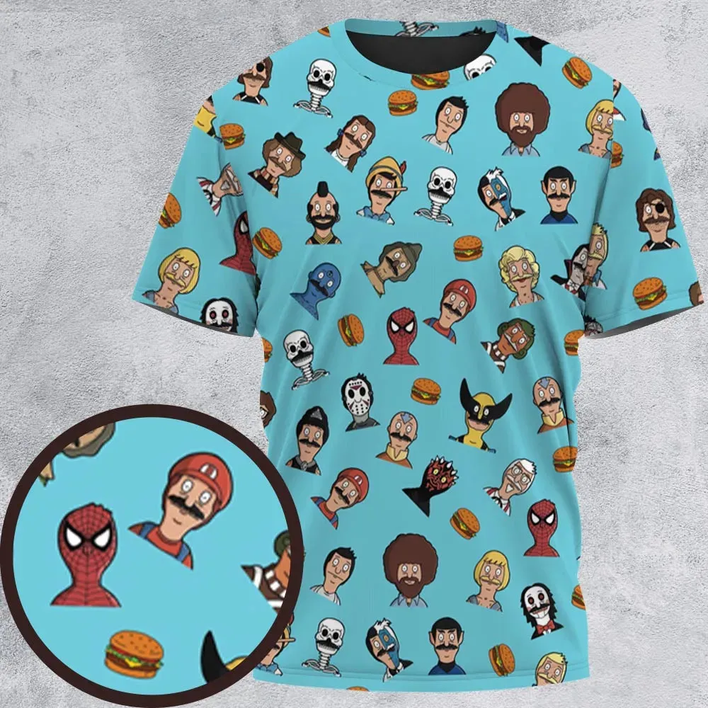 Many Faces of Bob's Burger All-Over Print Unisex T-Shirt - 2