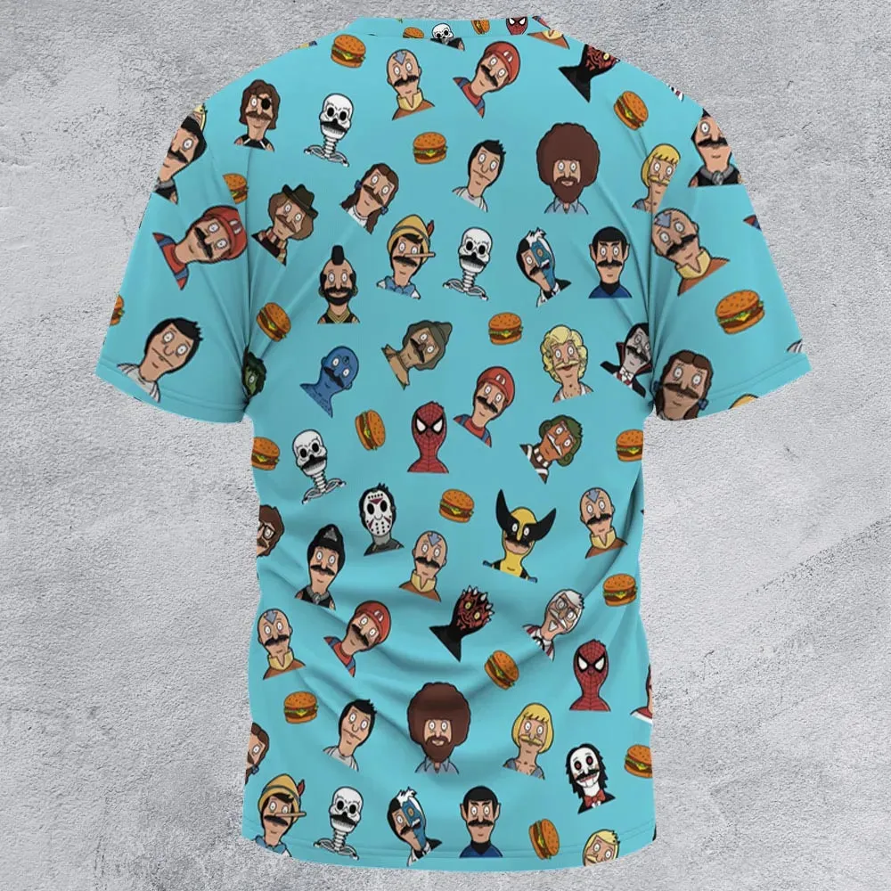 Many Faces of Bob's Burger All-Over Print Unisex T-Shirt - 3
