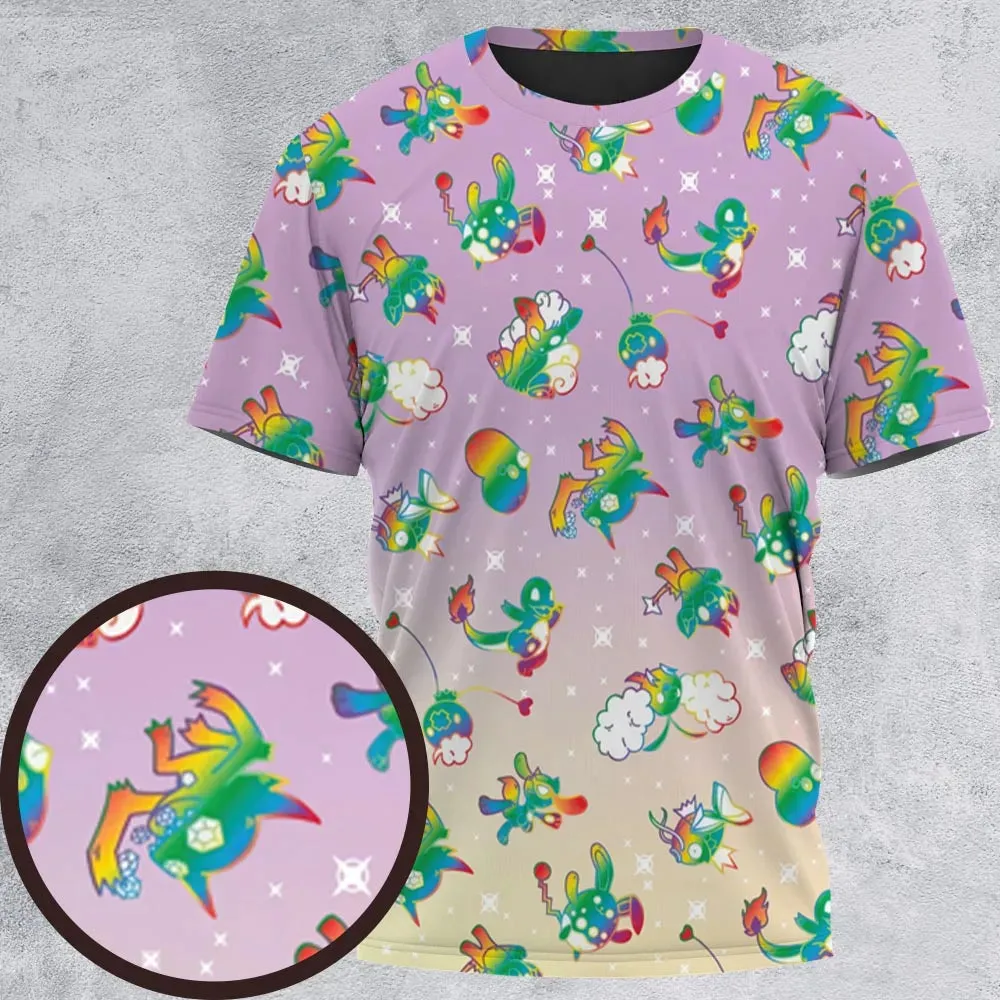 Rainbow Pokemon Pattern All-Over Print Unisex T-Shirt - 2