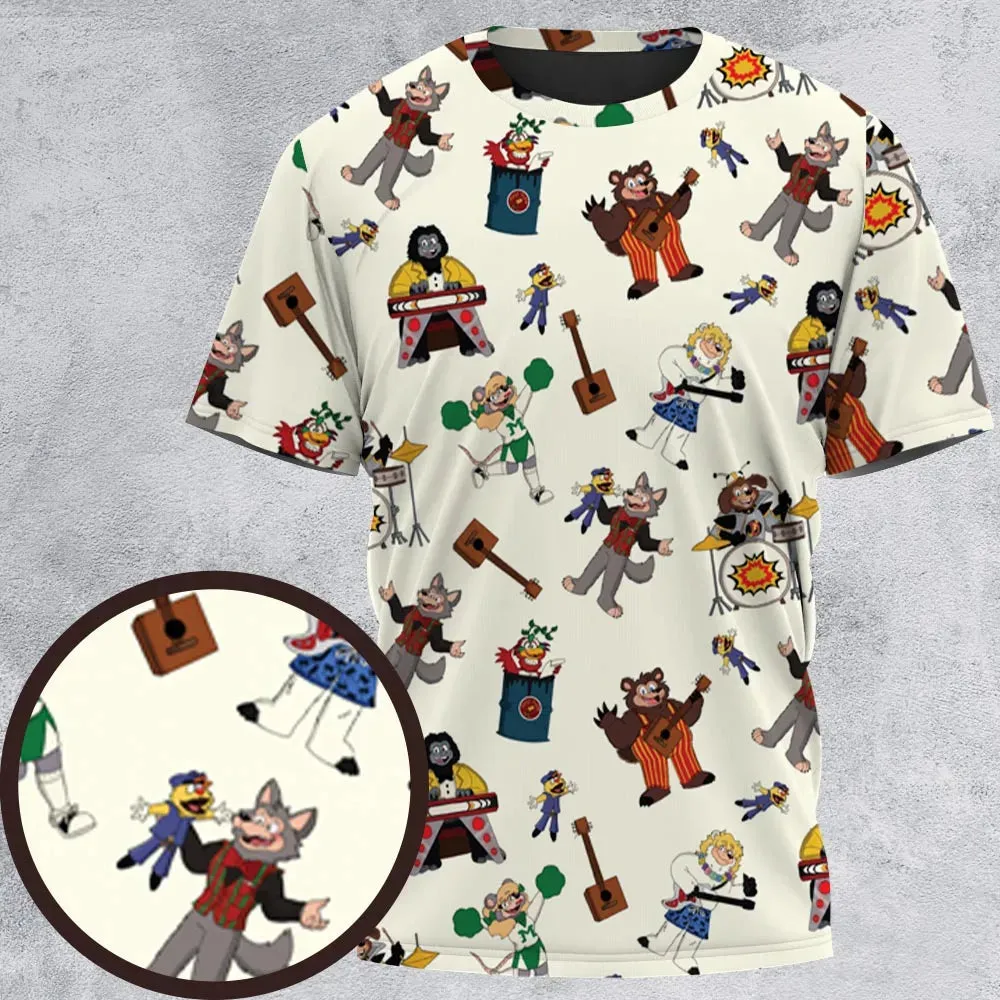 The Rock-afire Explosion Pattern All-Over Print Unisex T-Shirt - 2