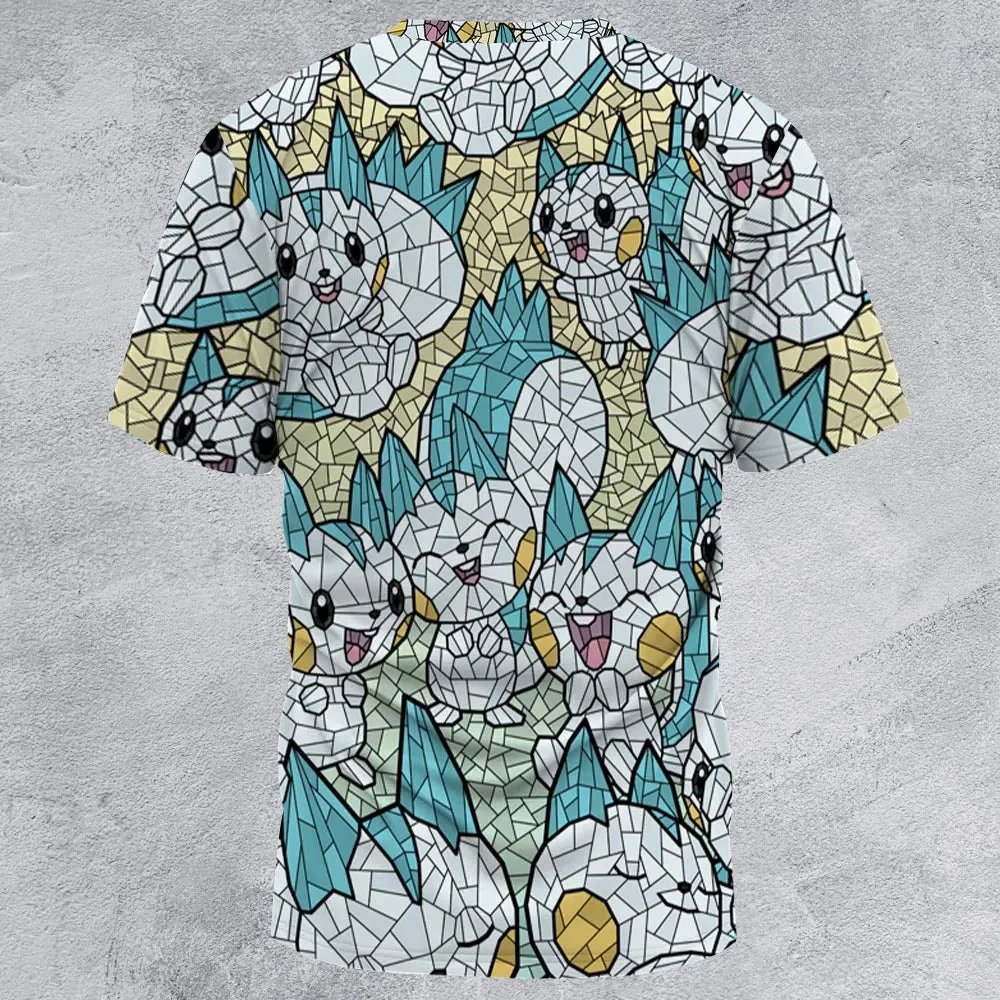 Pachirisu Stained Glass Pokemon All-Over Print Unisex T-Shirt - 3