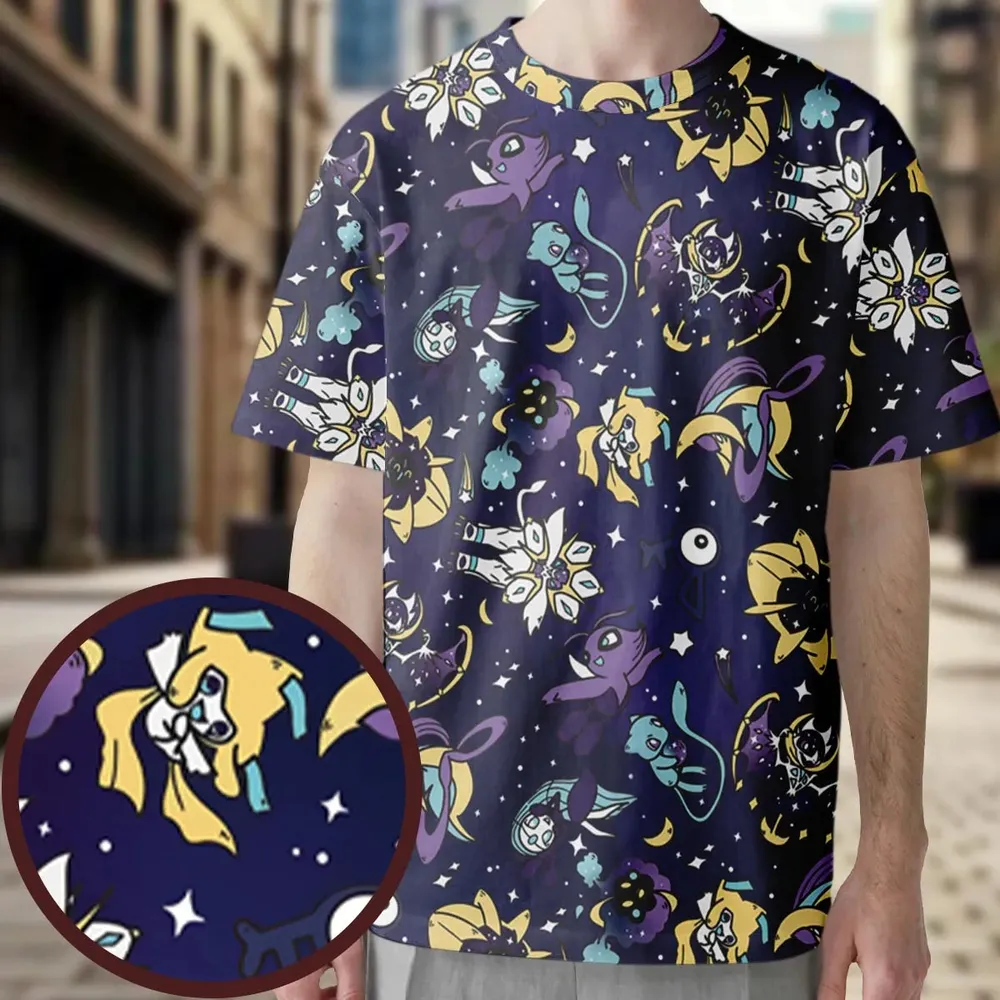 Galaxy Mew Psychic Type Pokemon All-Over Print Unisex T-Shirt - 4