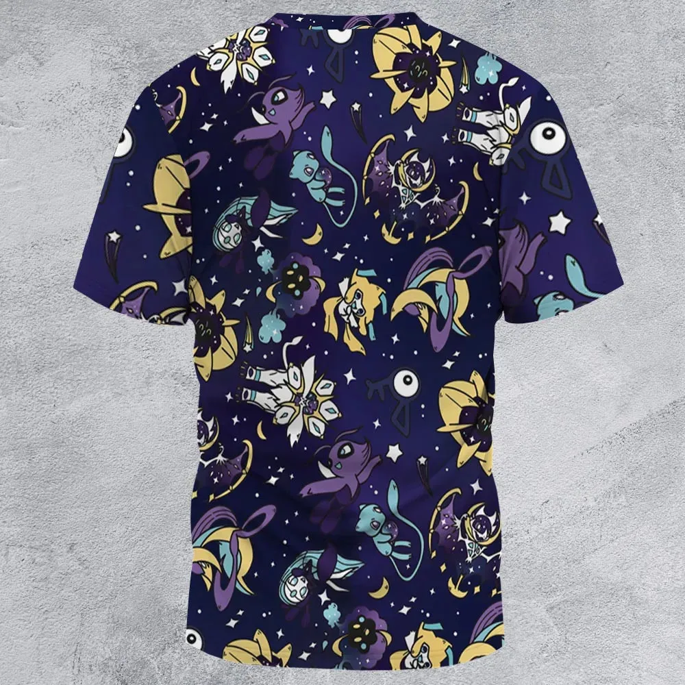 Galaxy Mew Psychic Type Pokemon All-Over Print Unisex T-Shirt - 3