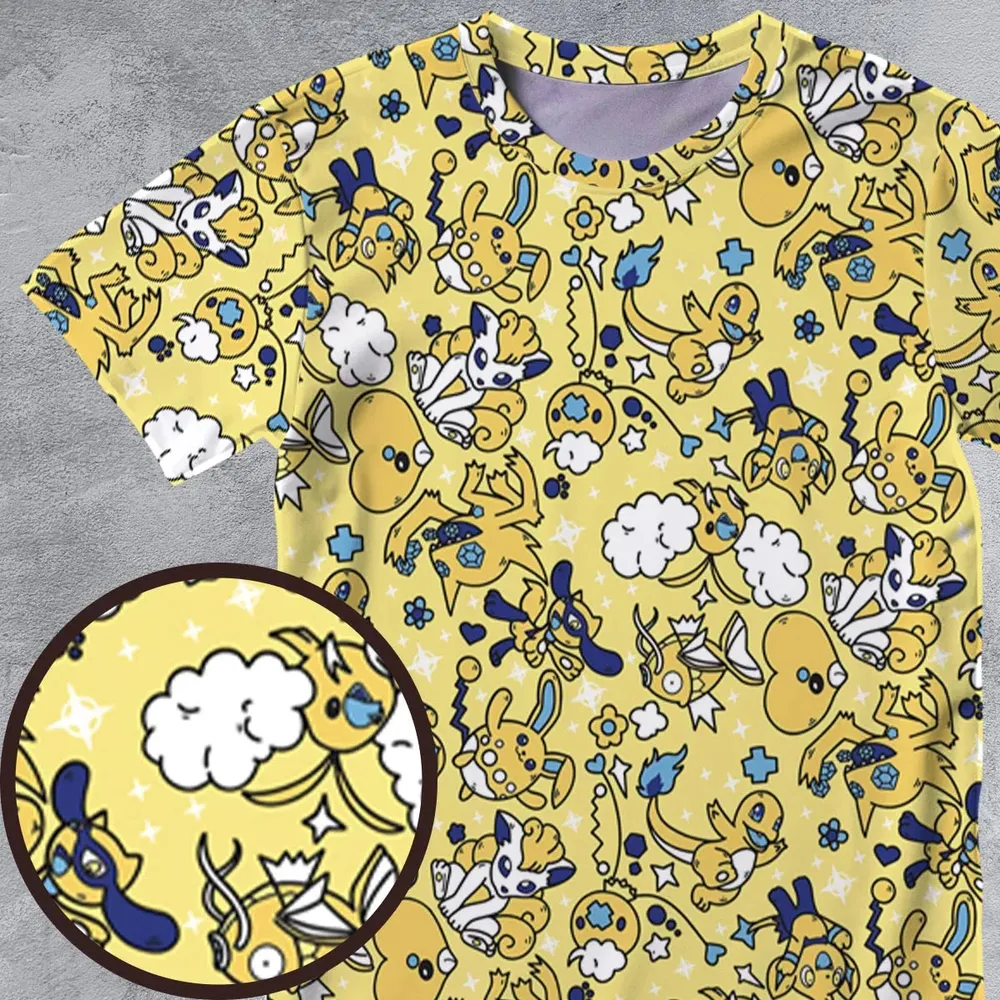 Shiny Magikarp Pokemon Pattern All-Over Print Unisex T-Shirt - 4