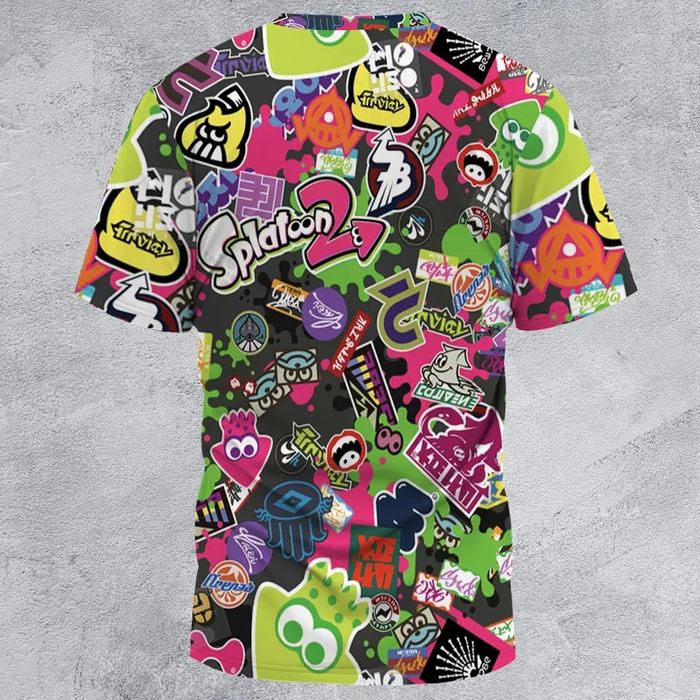 Splatoon Video Game Pattern All-Over Print Unisex T-Shirt - 2