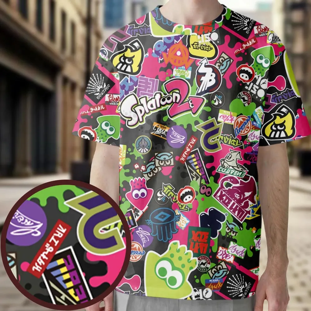 Splatoon Video Game Pattern All-Over Print Unisex T-Shirt - 3