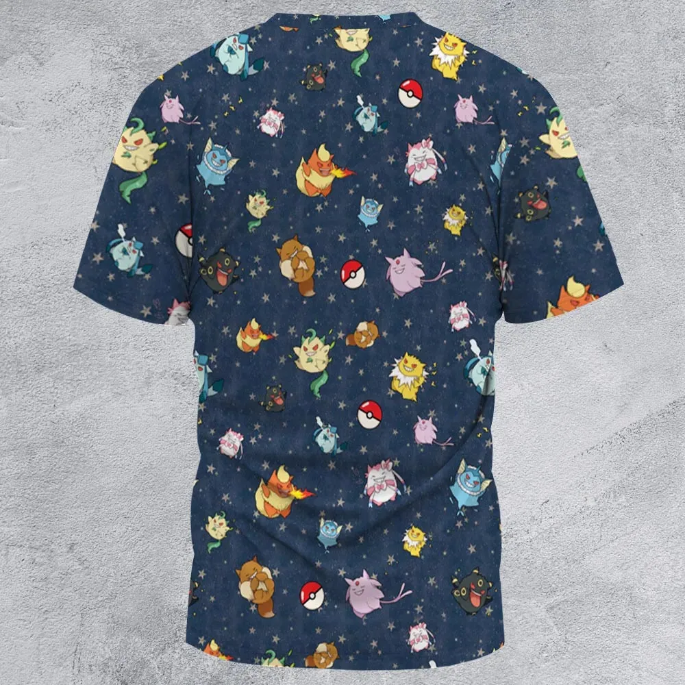 Gengar as Eevee The Eeveelutions Pokemon All-Over Print Unisex T-Shirt - 3