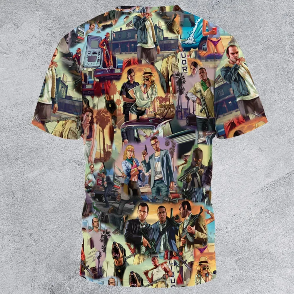GTA Grand Theft Auto Scenes All-Over Print Unisex T-Shirt - 3