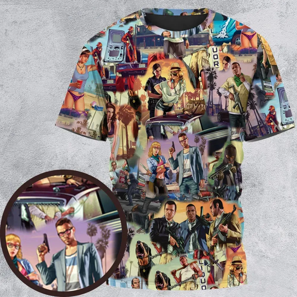 GTA Grand Theft Auto Scenes All-Over Print Unisex T-Shirt - 2