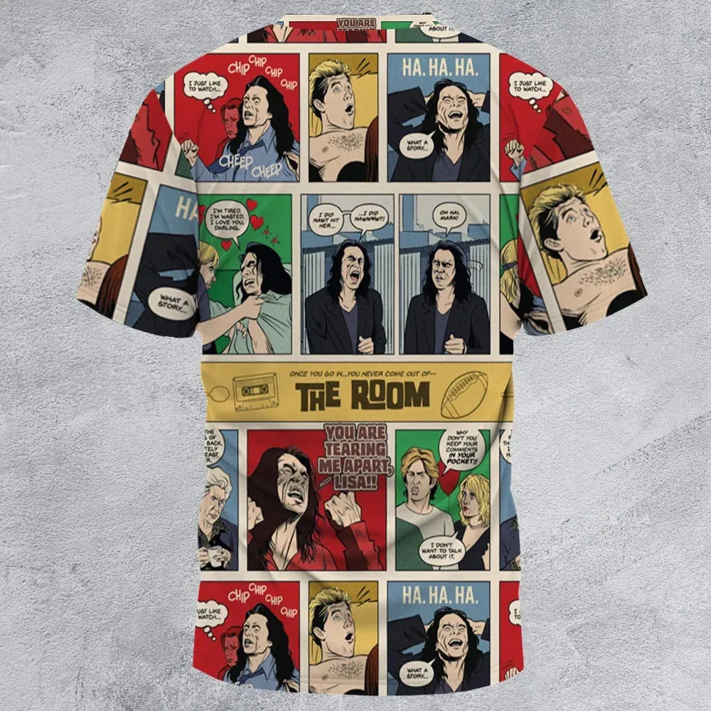 The Room Comic Style All-Over Print Unisex T-Shirt - 3