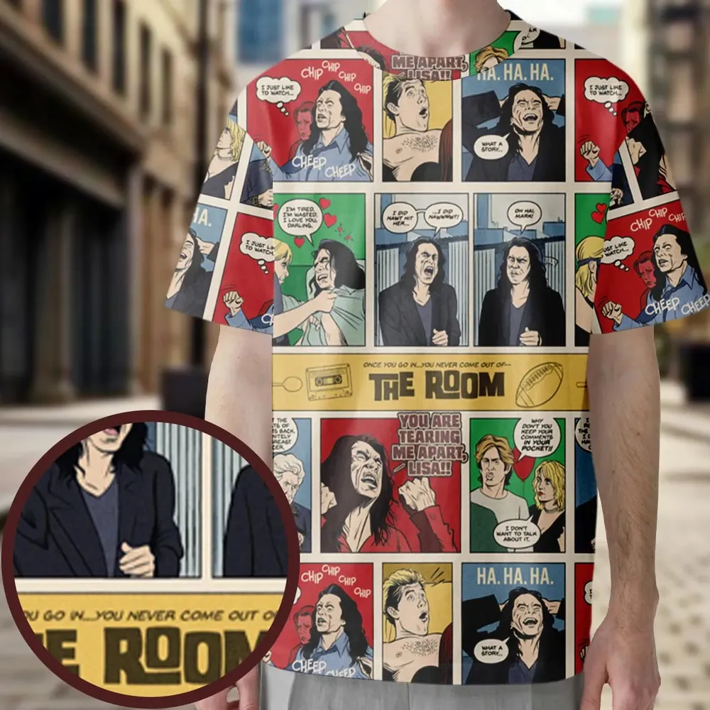 The Room Comic Style All-Over Print Unisex T-Shirt - 4