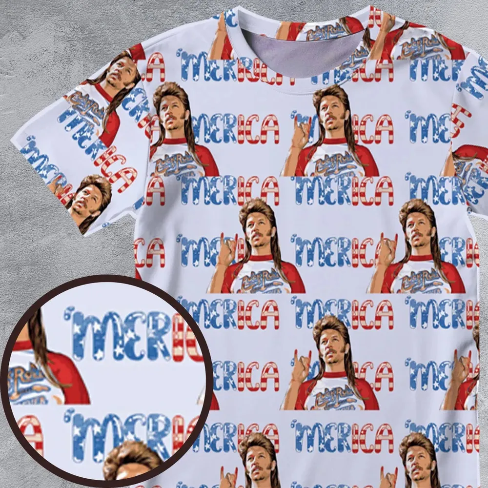 Joe Dirt 'Merica 4th Of July Pattern All-Over Print Unisex T-Shirt - 4