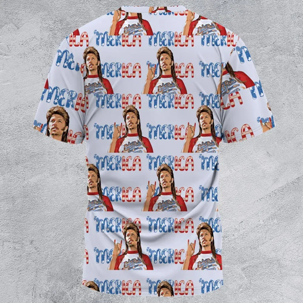 Joe Dirt 'Merica 4th Of July Pattern All-Over Print Unisex T-Shirt - 2