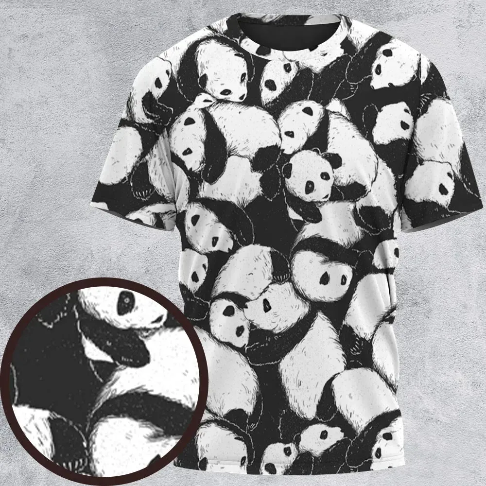 Lazy Day Panda Pattern All-Over Print Unisex T-Shirt - 2