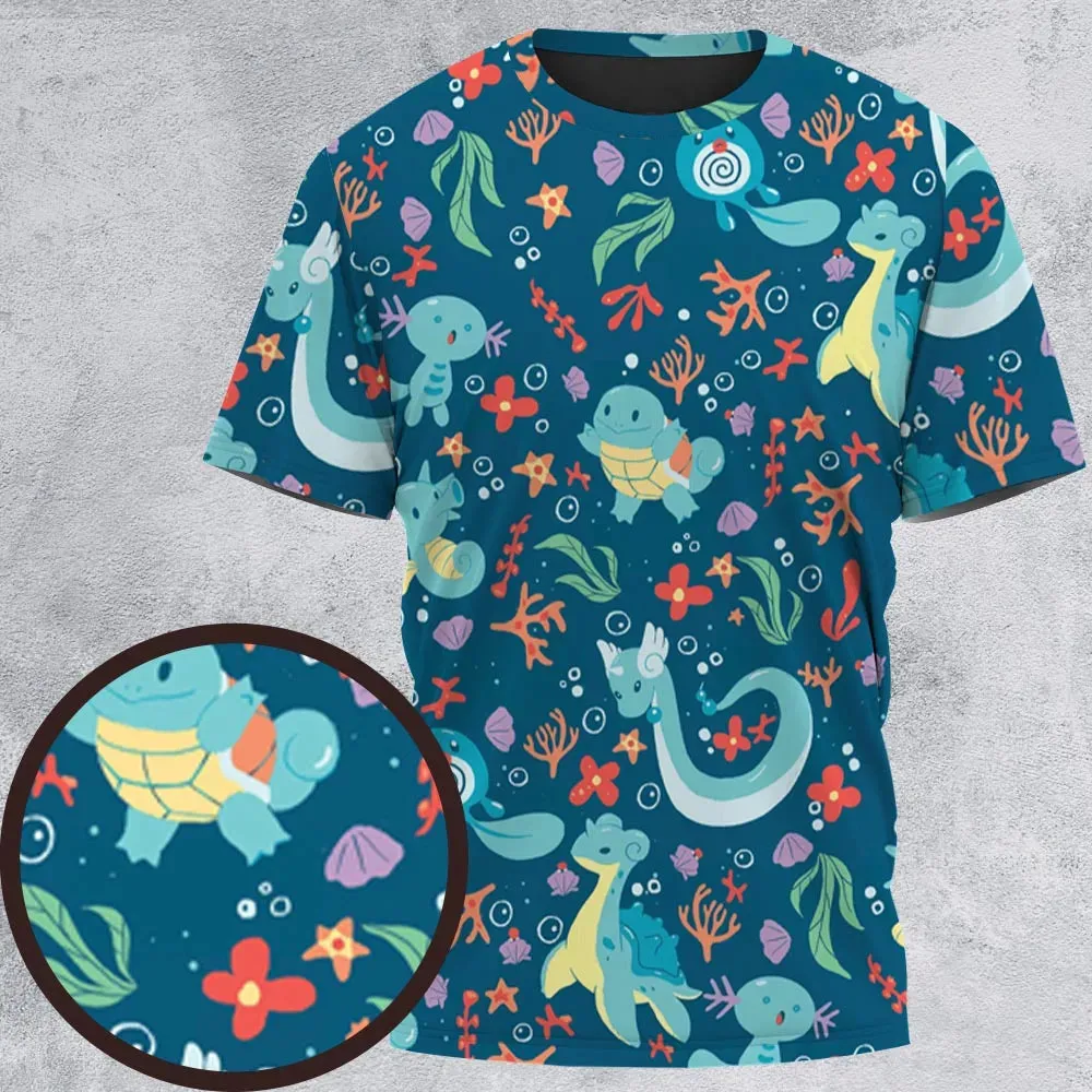 Water Pokemon Pattern All-Over Print Unisex T-Shirt - 2