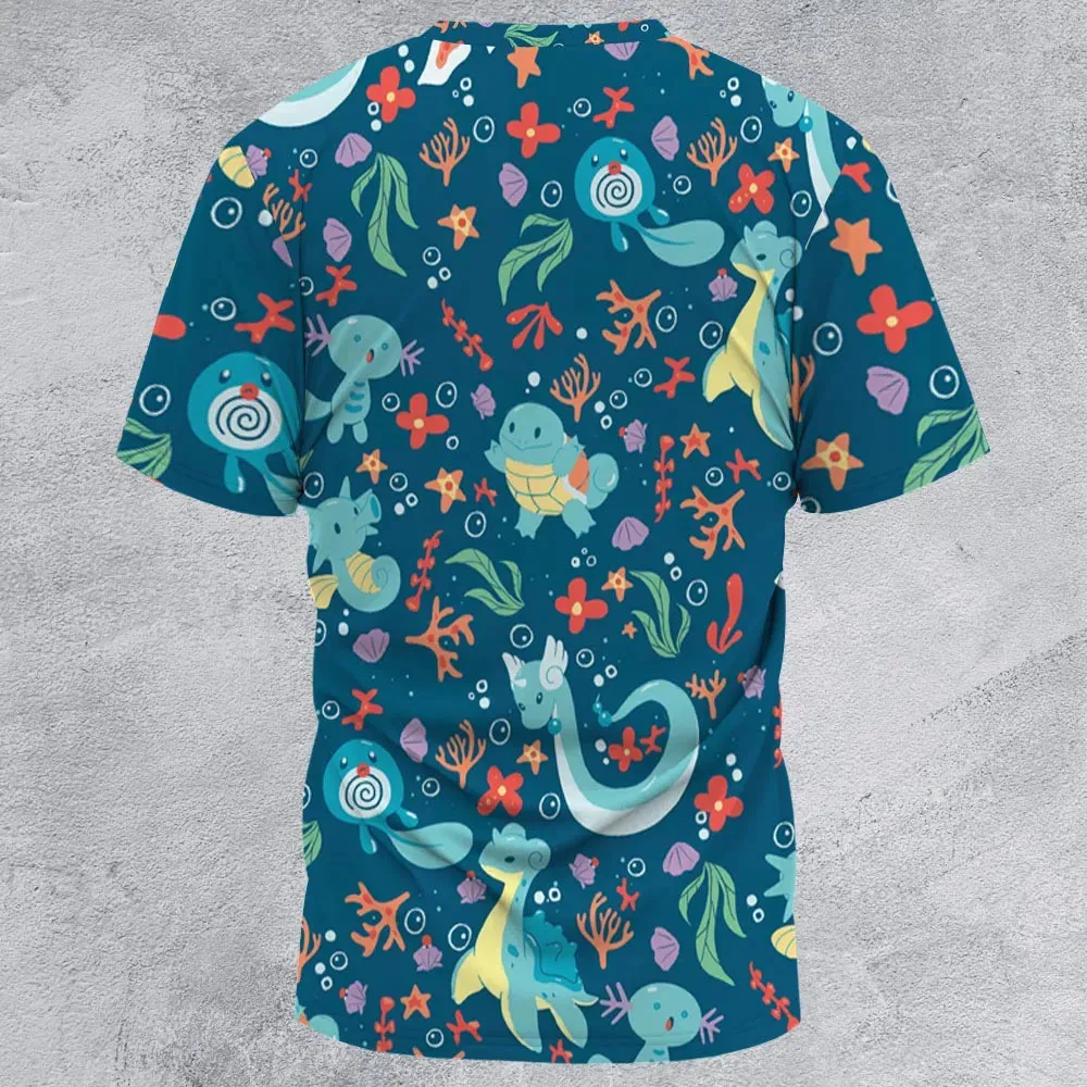 Water Pokemon Pattern All-Over Print Unisex T-Shirt - 3