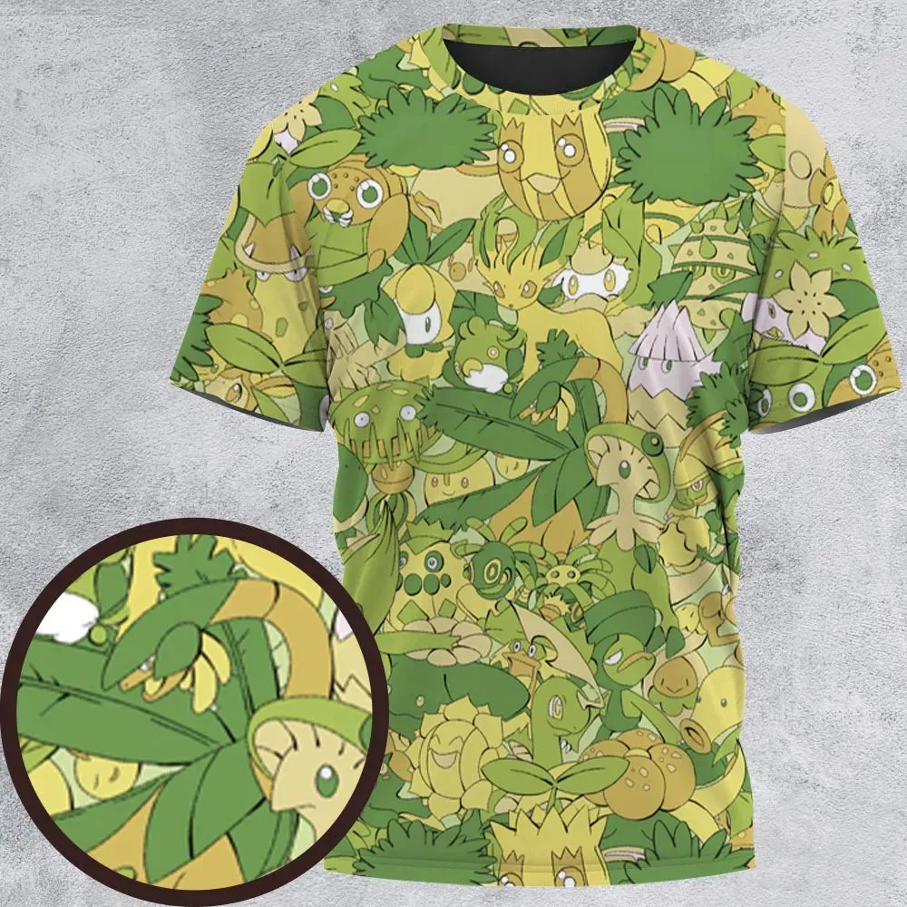 Grass Pokemon Pattern All-Over Print Unisex T-Shirt - 2