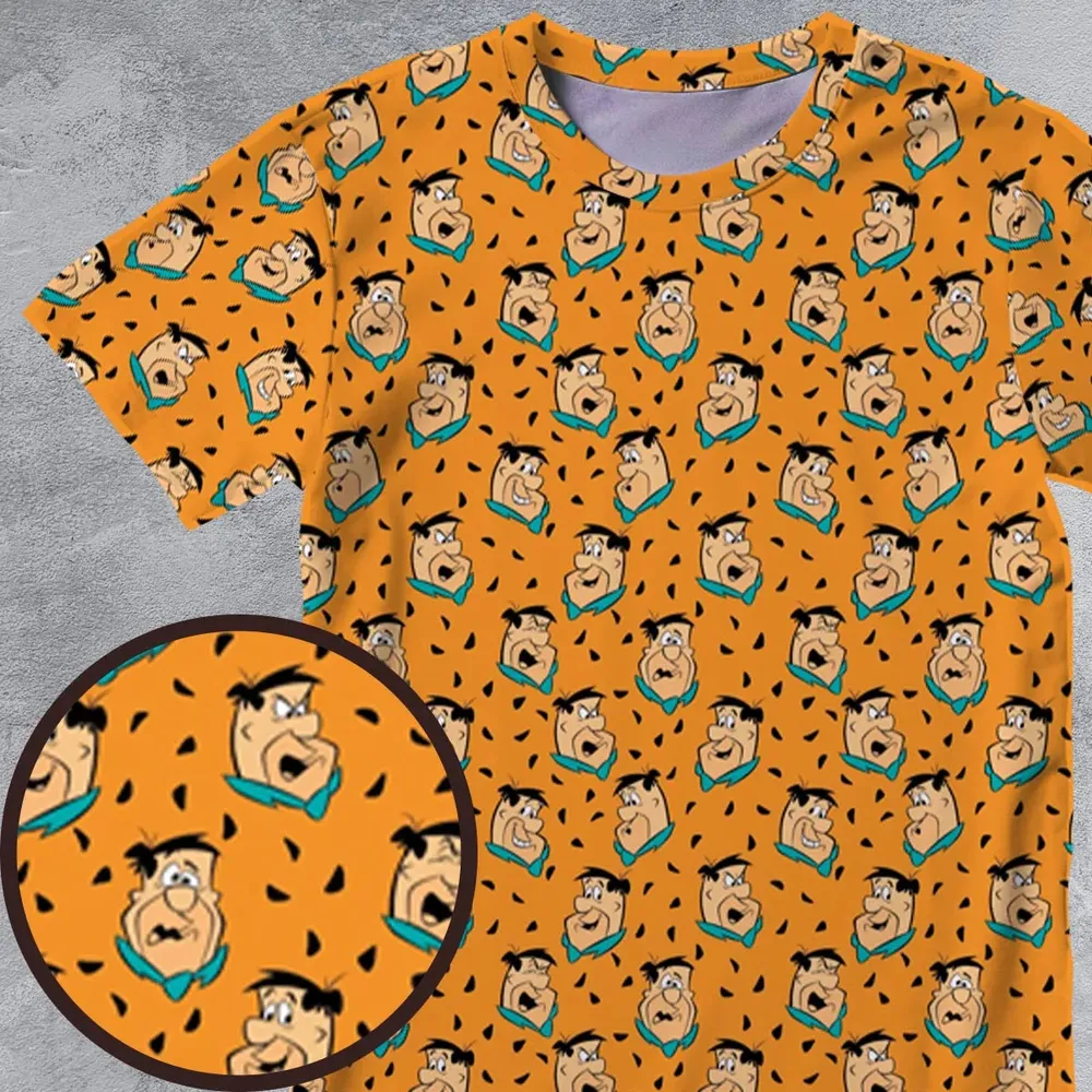 Fred Flintstone Expressions Pattern All-Over Print Unisex T-Shirt - 4