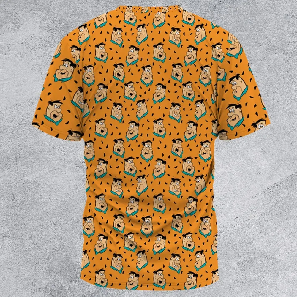 Fred Flintstone Expressions Pattern All-Over Print Unisex T-Shirt - 2
