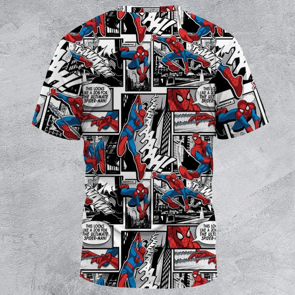 Spider Man Comic Pattern All-Over Print Unisex T-Shirt - 3
