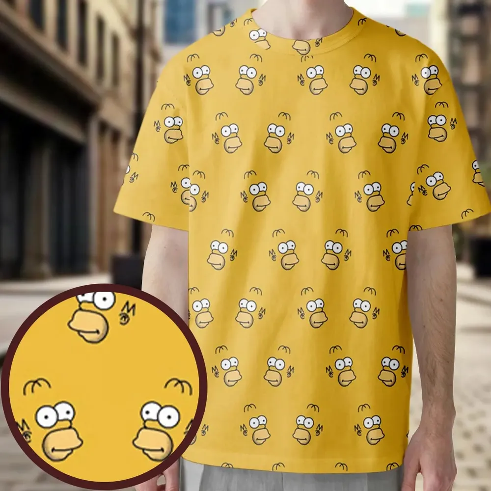 Homer Simpson Pattern All-Over Print Unisex T-Shirt - 4