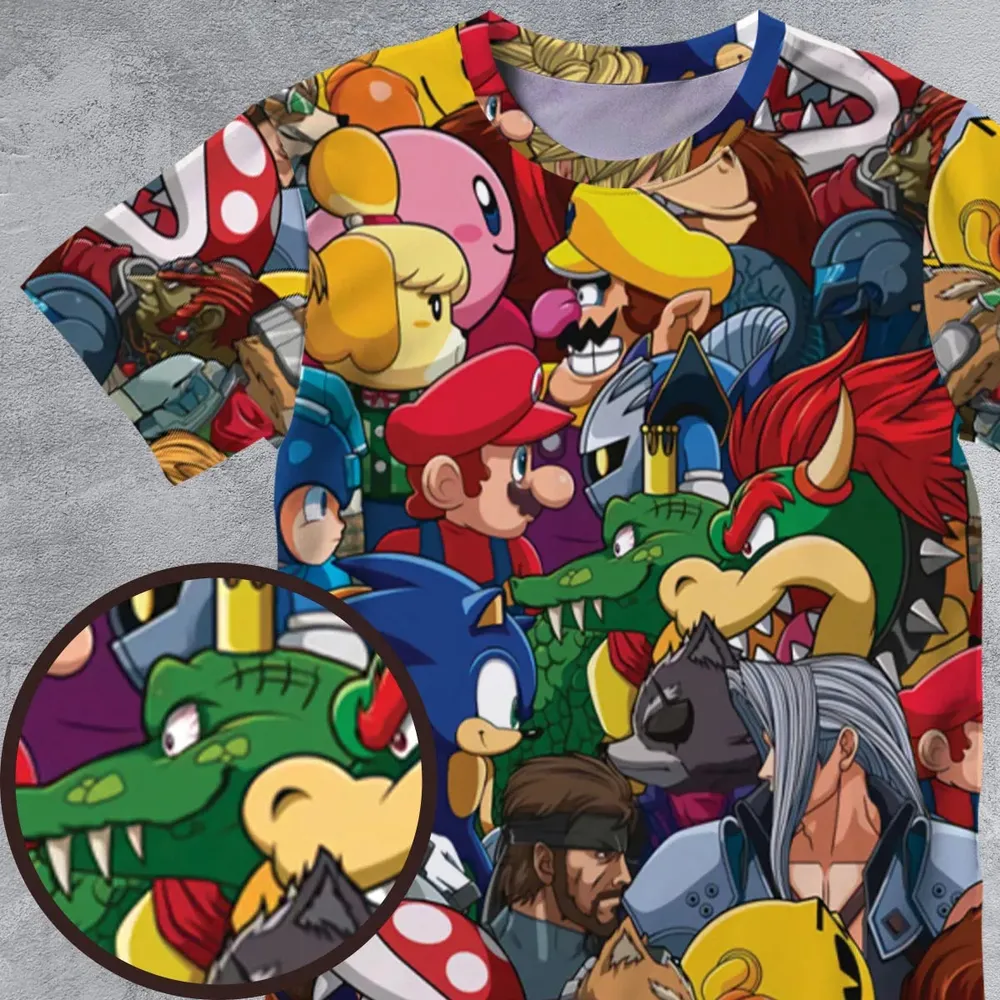 Smash Fight Super Smash Characters All-Over Print Unisex T-Shirt - 4