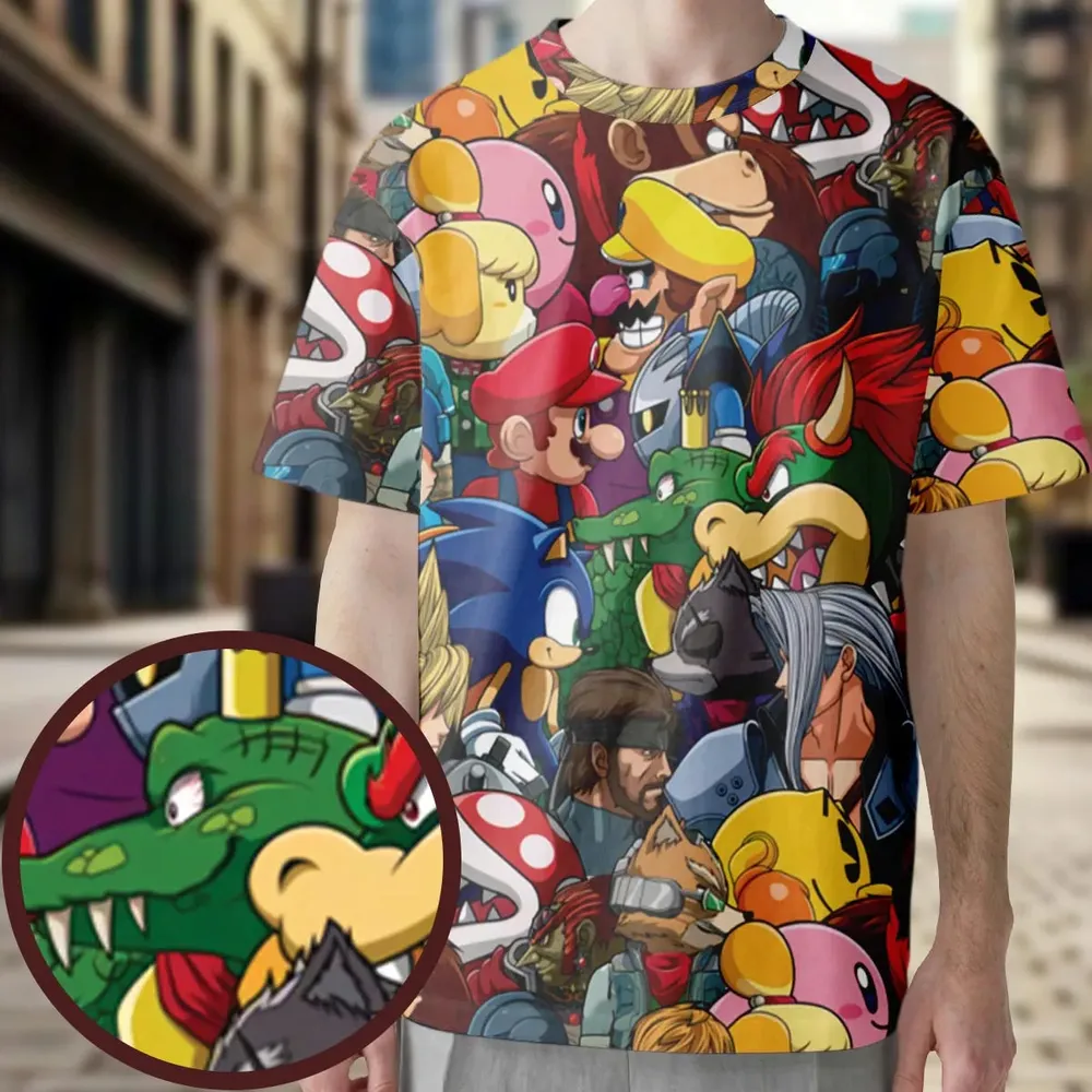 Smash Fight Super Smash Characters All-Over Print Unisex T-Shirt - 3