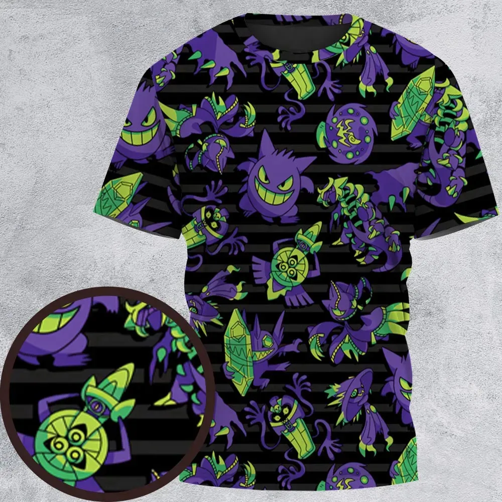 Ghost Type Pokemon Pattern All-Over Print Unisex T-Shirt - 2