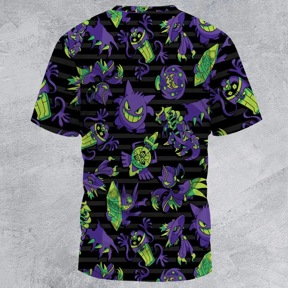 Ghost Type Pokemon Pattern All-Over Print Unisex T-Shirt - 3