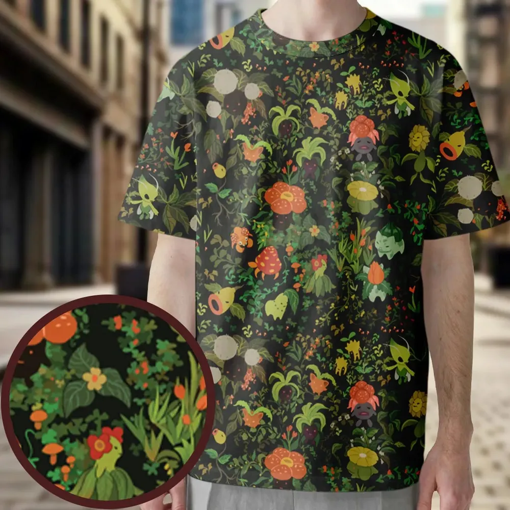 Grass Pokemon Patterns All-Over Print Unisex T-Shirt - 3