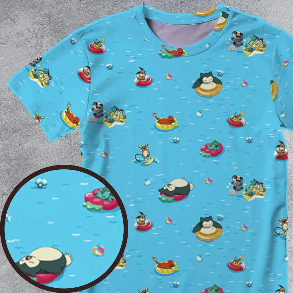 Pokemon Sunny Days Sea Swim All-Over Print Unisex T-Shirt - 4