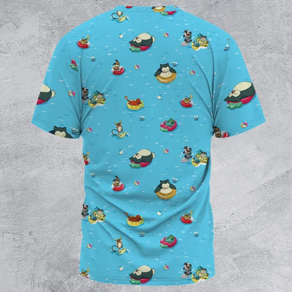 Pokemon Sunny Days Sea Swim All-Over Print Unisex T-Shirt - 3