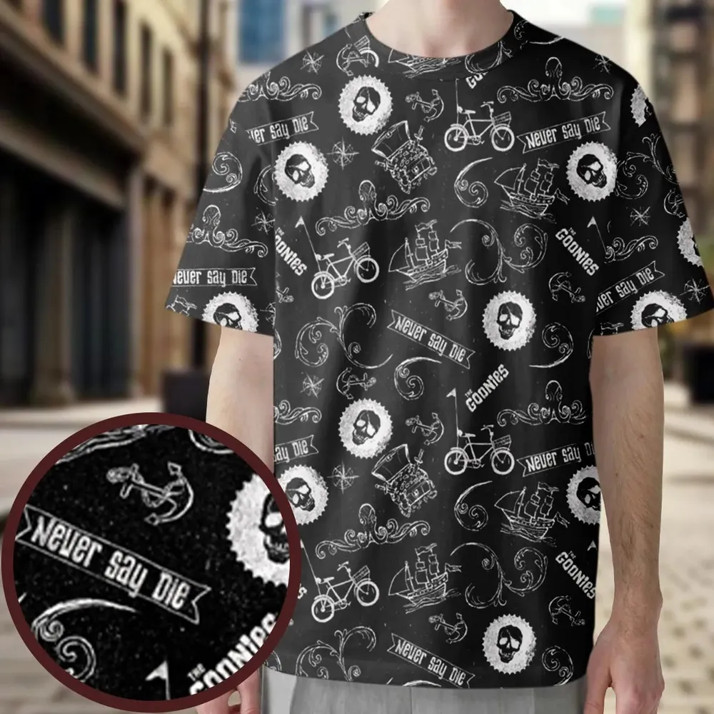 Never Say Die The Goonies Pattern All-Over Print Unisex T-Shirt - 4