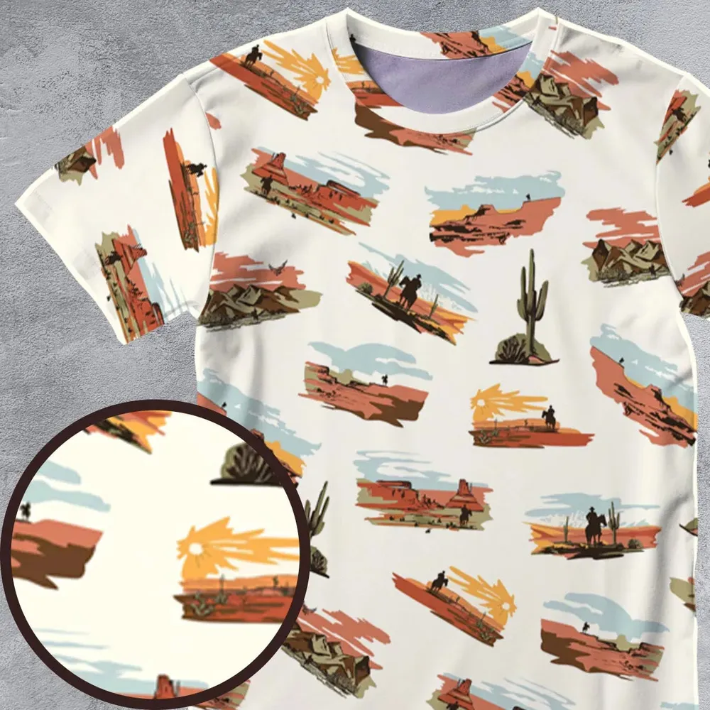 Wild West John Wayne All-Over Print Unisex T-Shirt - 4