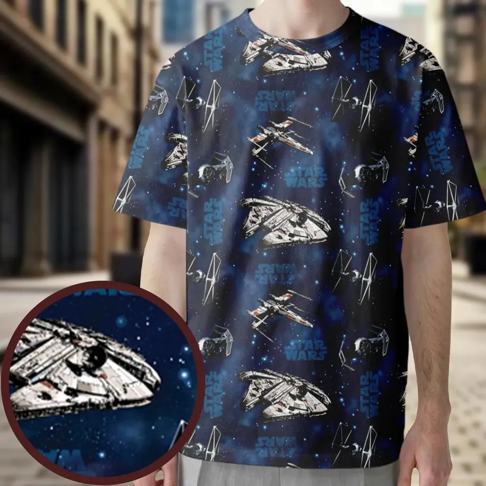 Star Wars Ships Pattern All-Over Print Unisex T-Shirt - 3