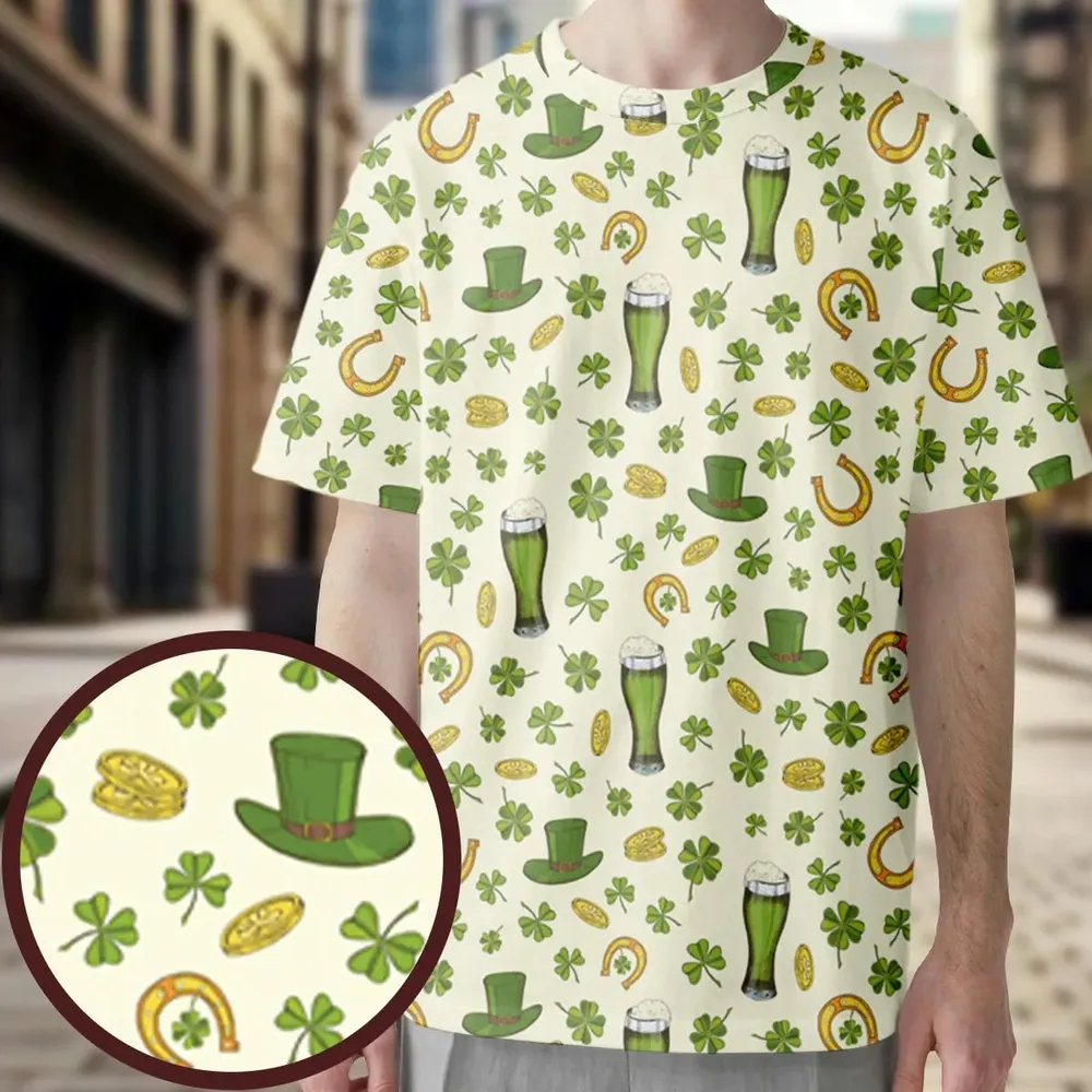 St.Patrick’s Day Pattern All-Over Print Unisex T-Shirt - 4