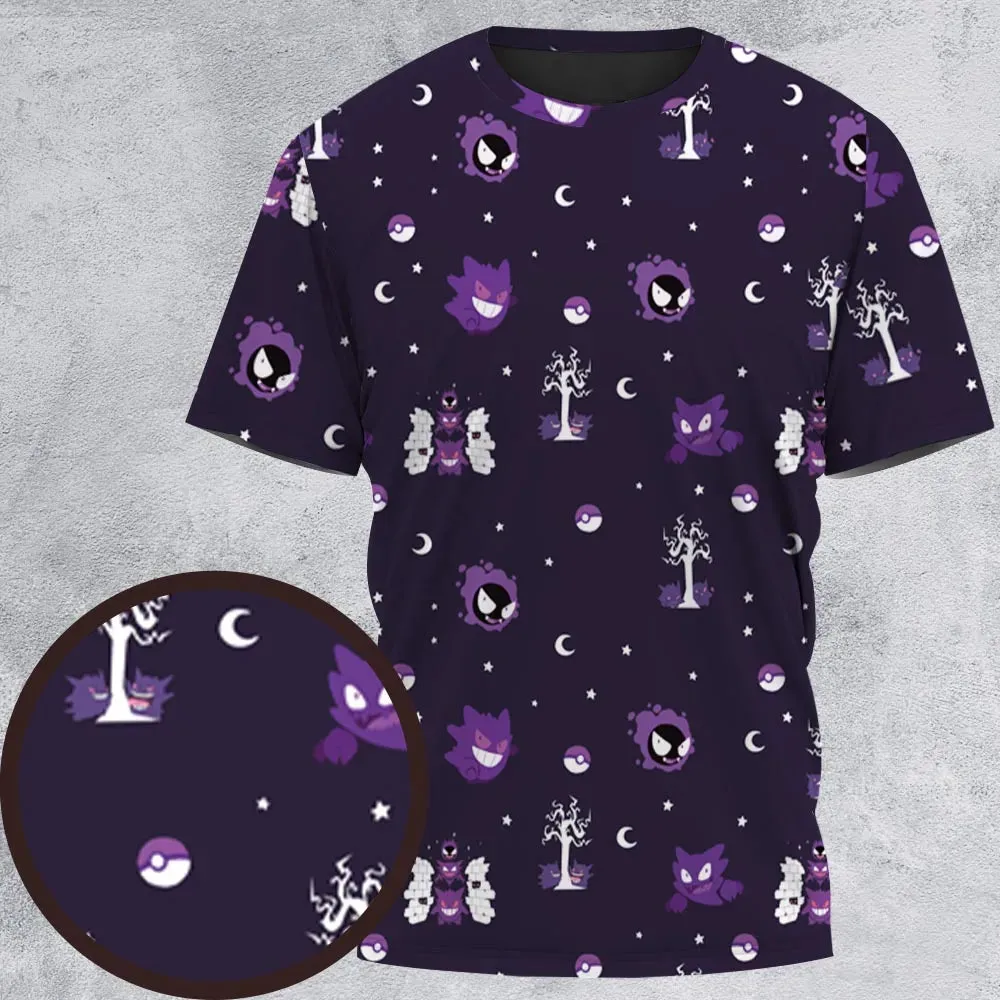 Gengar Pokemon Pattern All-Over Print Unisex T-Shirt - 2