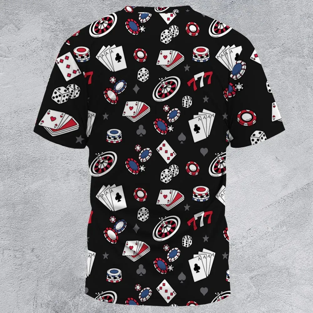 Vintage Poker Texas Hold’em All-Over Print Unisex T-Shirt - 3