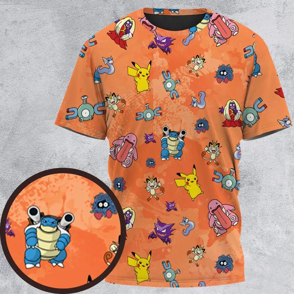 Pokemon Character Scatter All-Over Print Unisex T-Shirt - 2