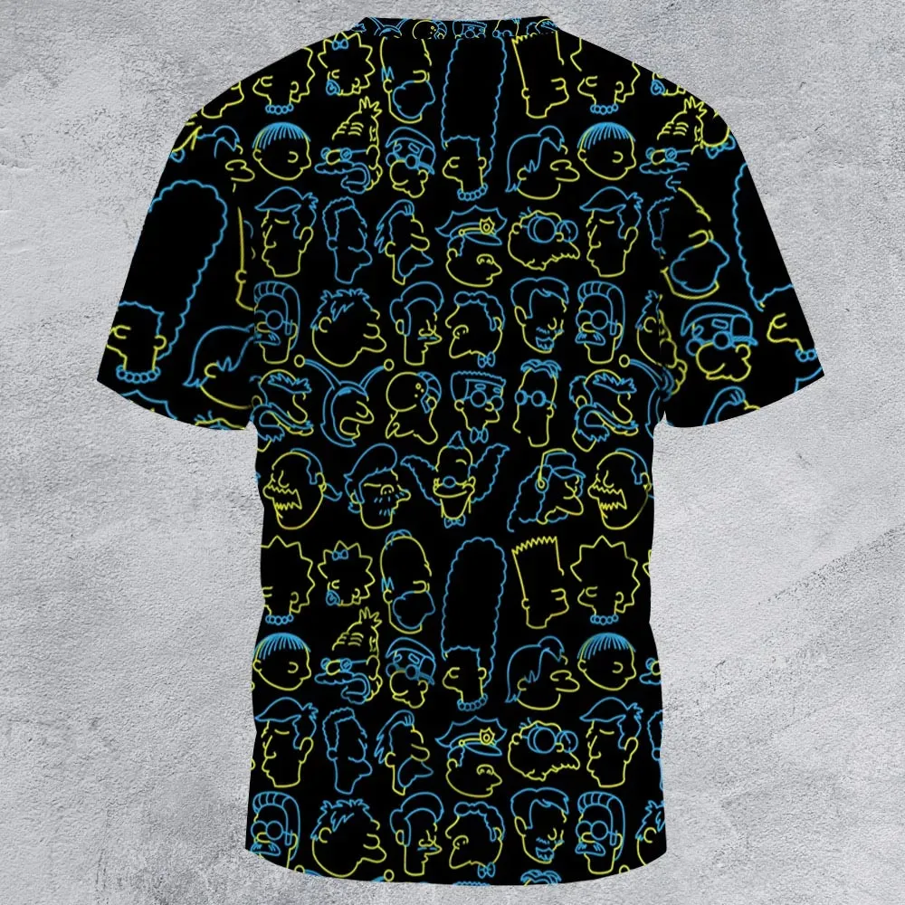 The Simpsons Neon All-Over Print Unisex T-Shirt - 2