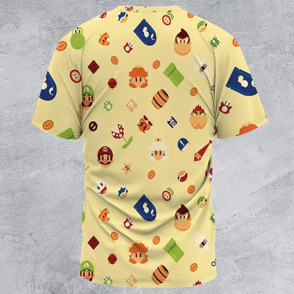 Mario and Friends Pattern All-Over Print Unisex T-Shirt - 2