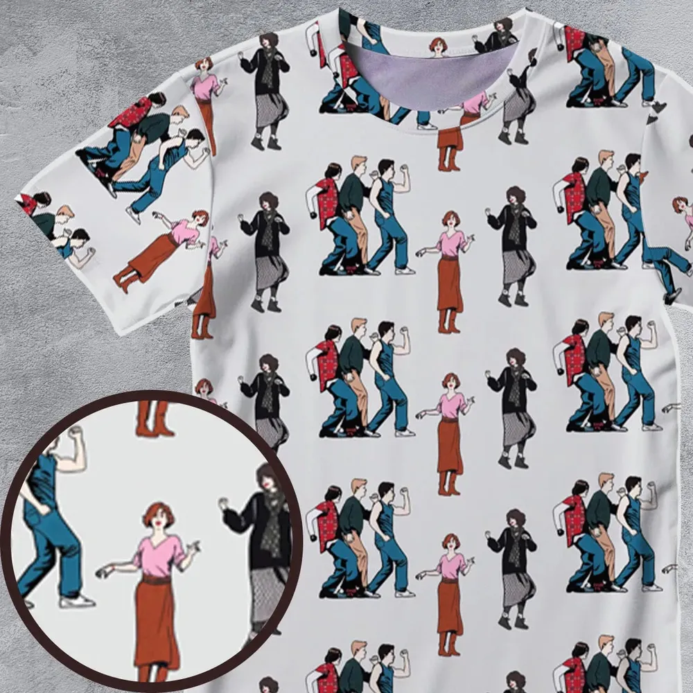 The Breakfast Club Characters Pattern All-Over Print Unisex T-Shirt - 4