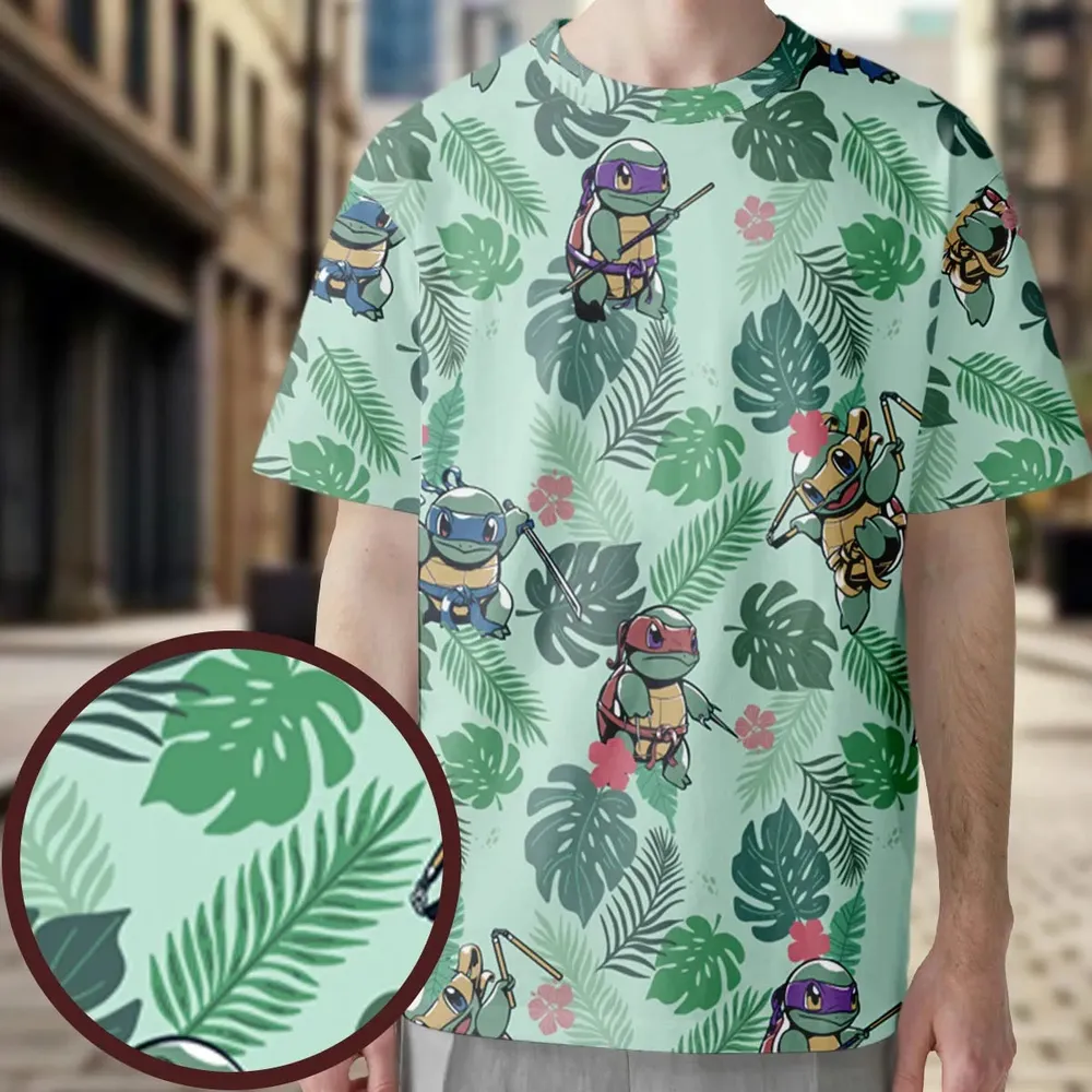 Teenage Mutant Ninja Squirtle All-Over Print Unisex T-Shirt - 4